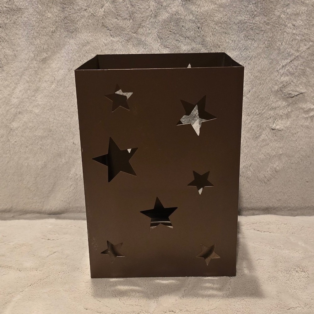 Target Brown Metal Star Cutout Lantern Candle Holder Square Rustic Celestial 7"